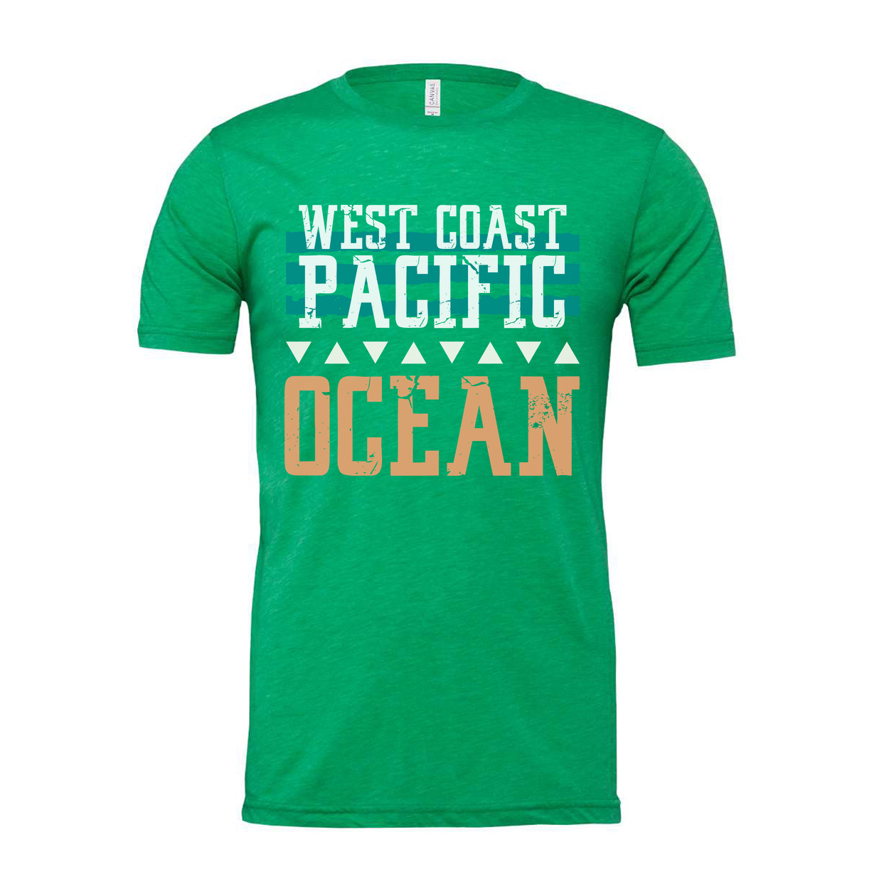 West Coast Pacific Ocean Graphic T Shirt For Men And Women With Distressed Print