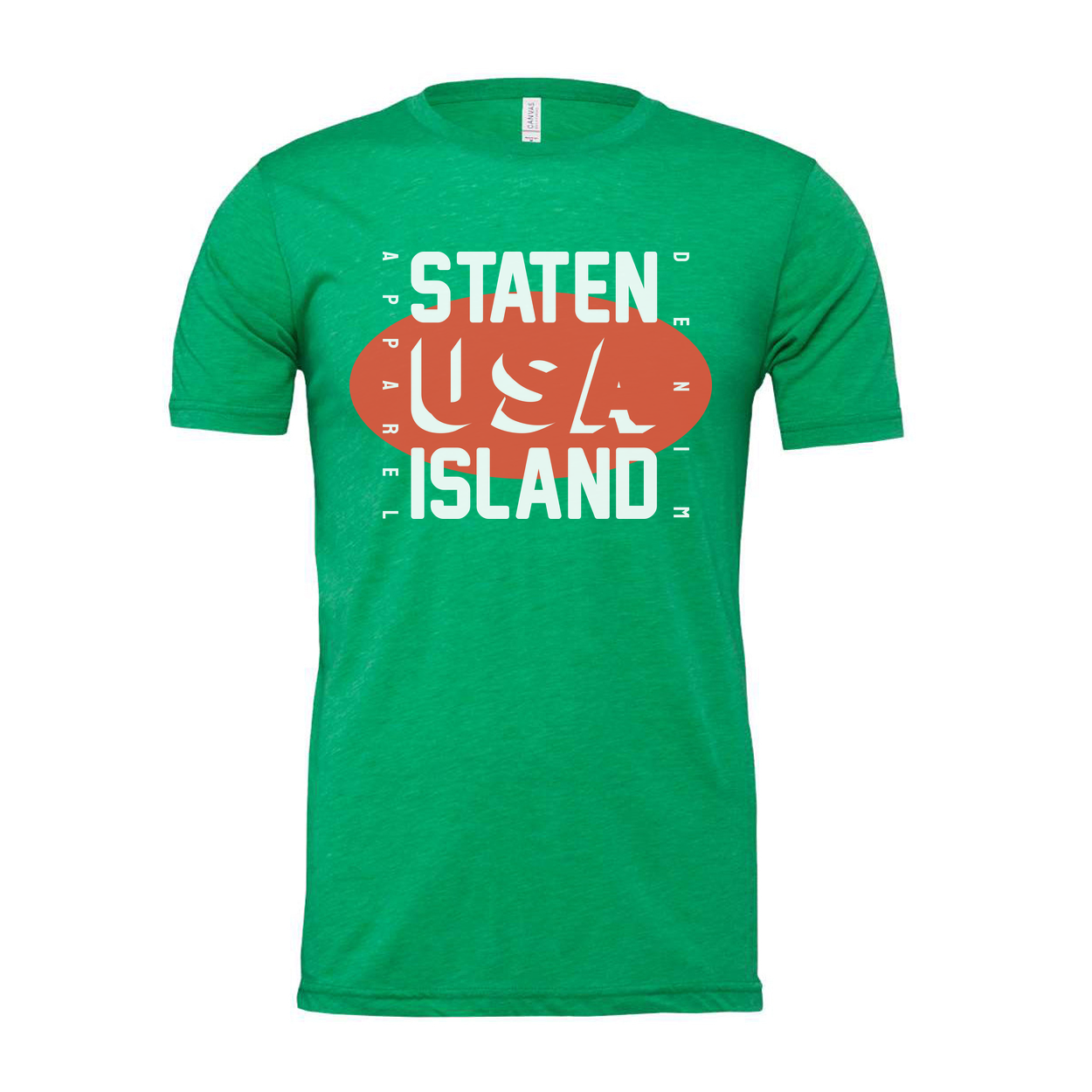Staten Island USA Graphic Unisex T Shirt With Orange Oval Logo For City Pride Urban Streetwear Edition