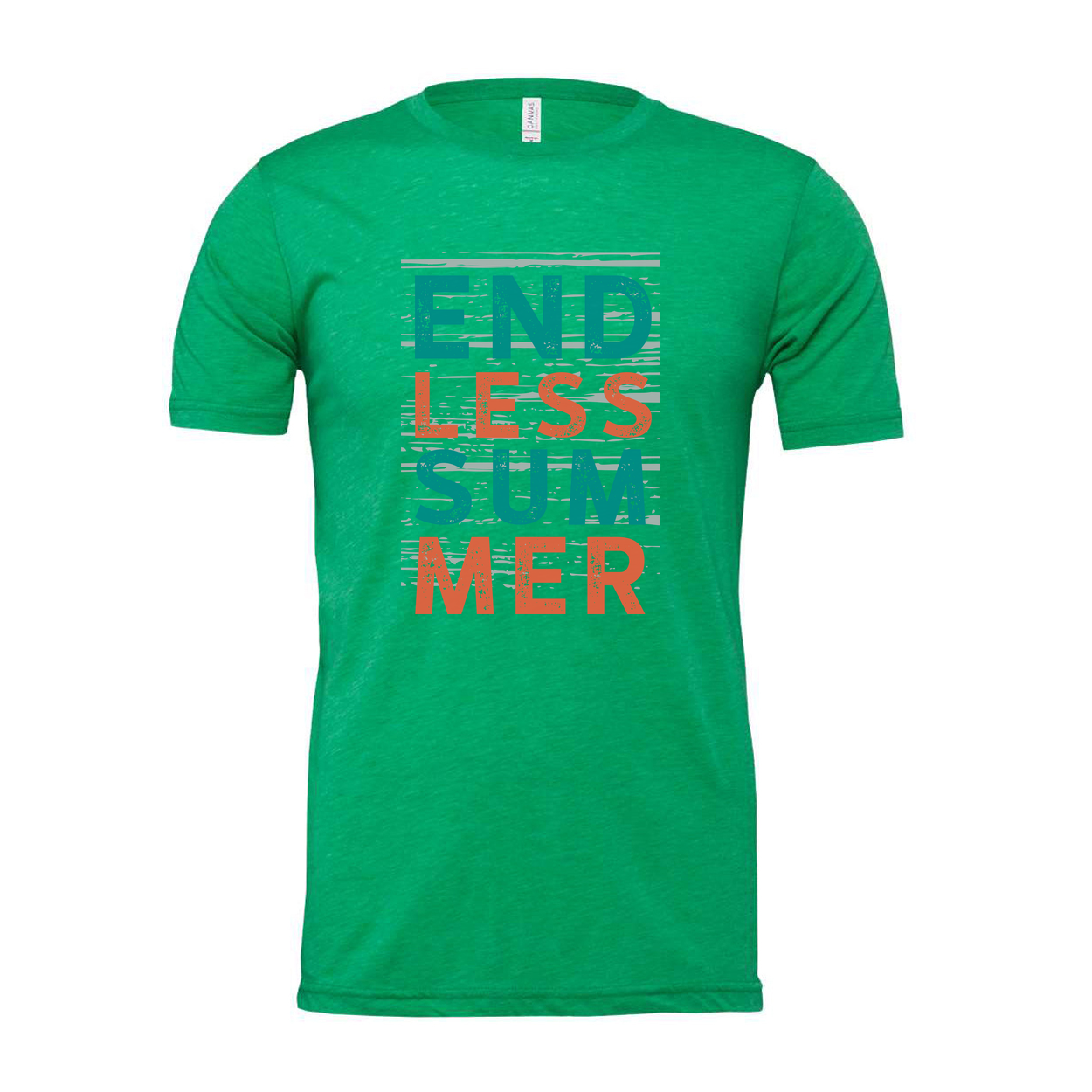 Endless Summer Graphic Unisex Short Sleeve Tee With Bold Teal And Coral Text Design