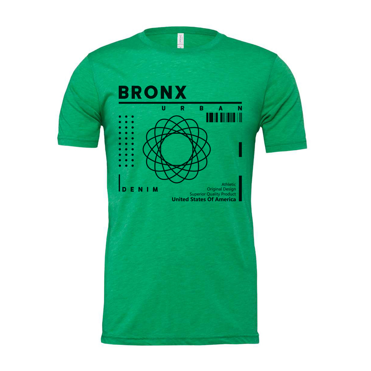 Bronx Urban Graphic T Shirt With Abstract Atomic Circle Design Unisex Tee Apparel