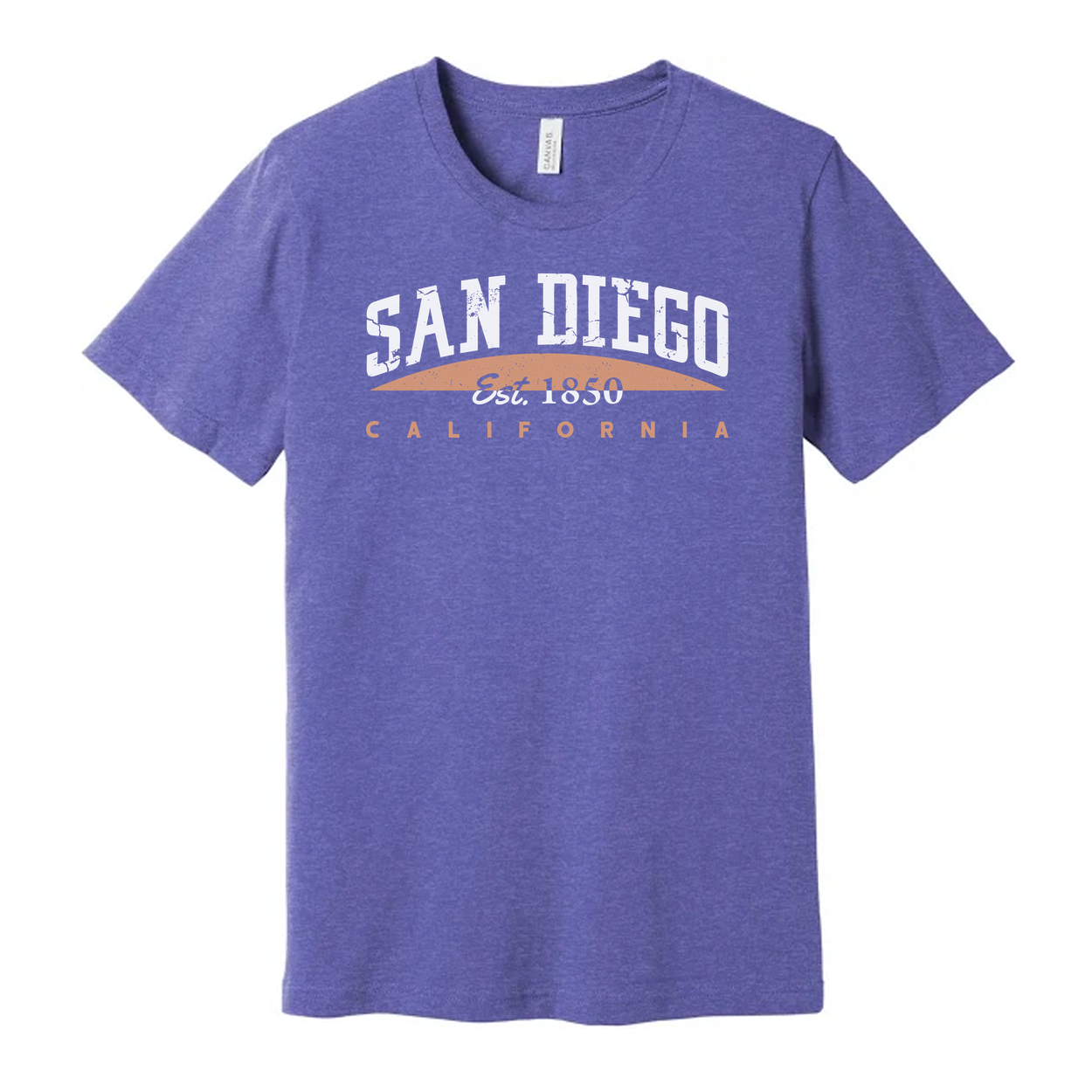 San Diego California Graphic T Shirt Est 1850 Arch Design Vintage City Theme Apparel