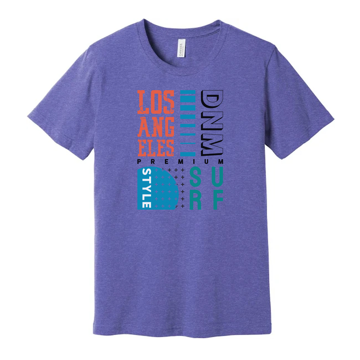 Unisex Graphic Tee Featuring Bold Los Angeles Denim Style Surf Print For Everyday Wear