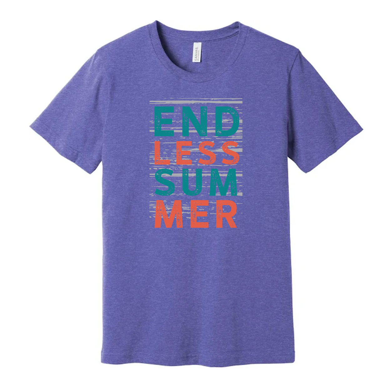 Endless Summer Graphic Unisex Short Sleeve Tee With Bold Teal And Coral Text Design