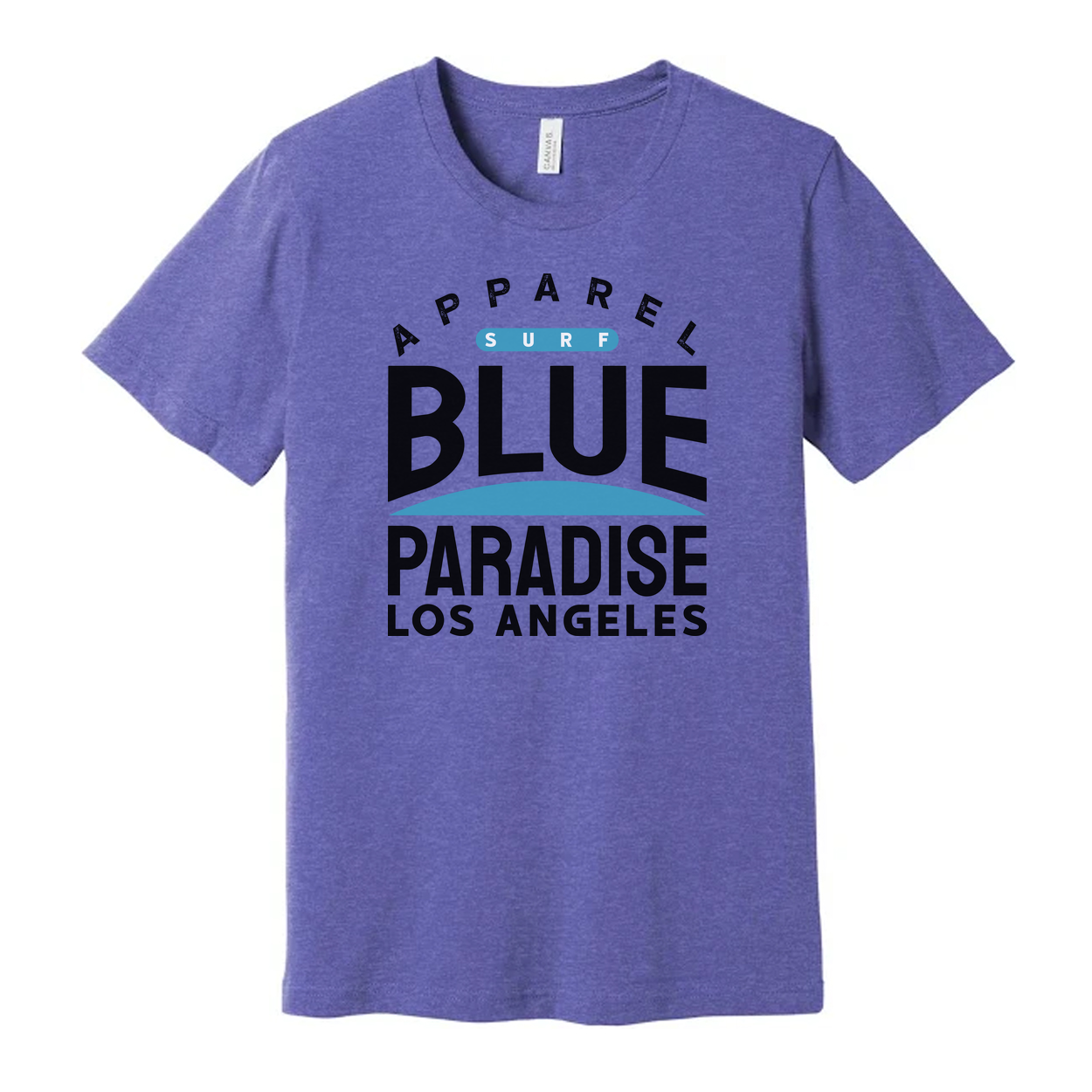 Apparel Surf Blue Paradise Los Angeles Unisex Short Sleeve Graphic Tee For Casual Wear