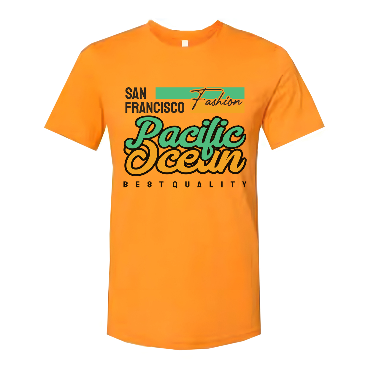 Pacific Ocean Graphic Tee With San Francisco Fashion Elements For Unisex Urban Wear