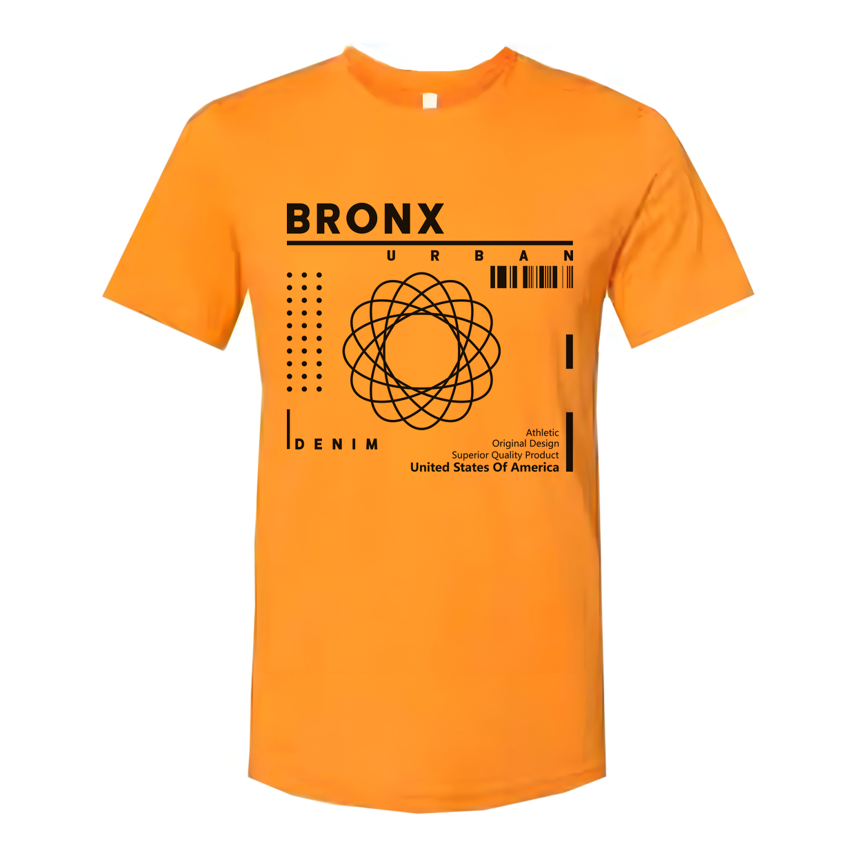 Bronx Urban Graphic T Shirt With Abstract Atomic Circle Design Unisex Tee Apparel