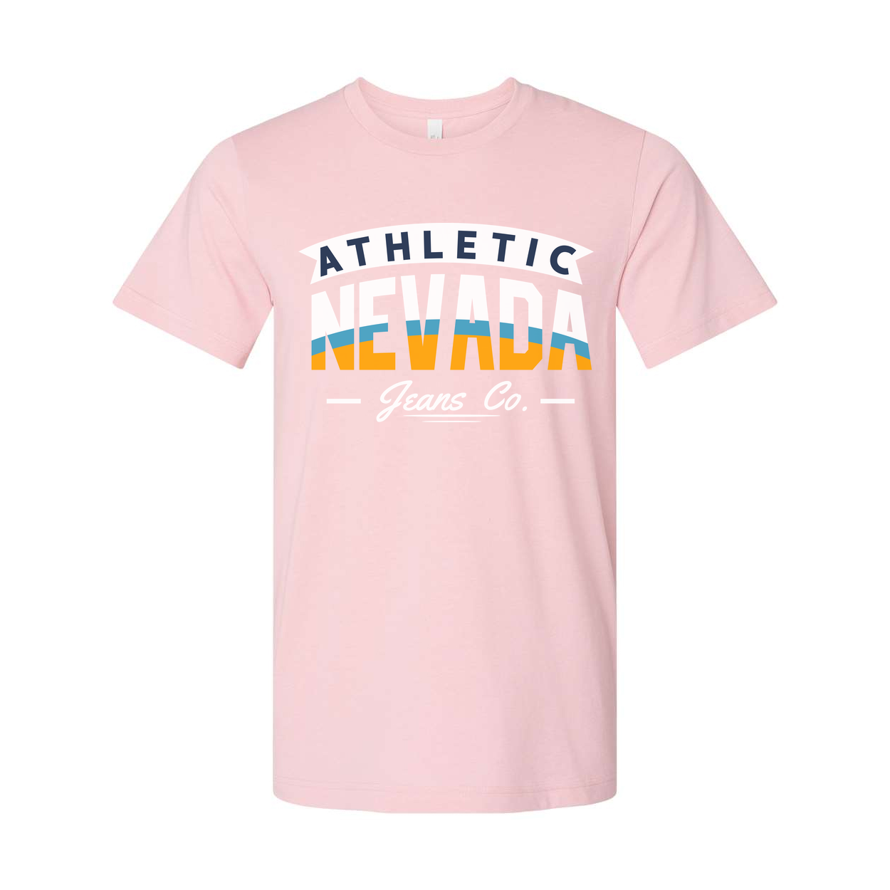 Athletic Nevada Jeans Co Graphic T Shirt Unisex Short Sleeve Casual Wear With Retro Logo Design