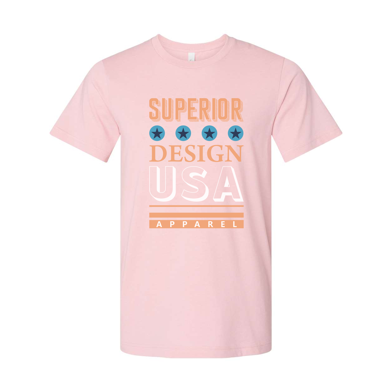 Superior Design USA Apparel Unisex Graphic Tee With Blue Star Icons
