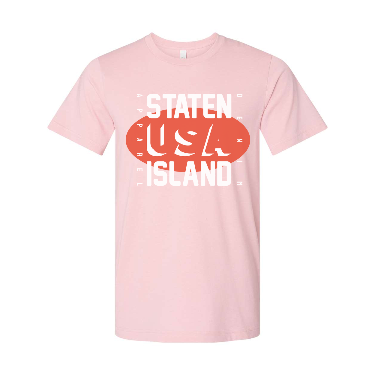 Staten Island USA Graphic Unisex T Shirt With Orange Oval Logo For City Pride Urban Streetwear Edition