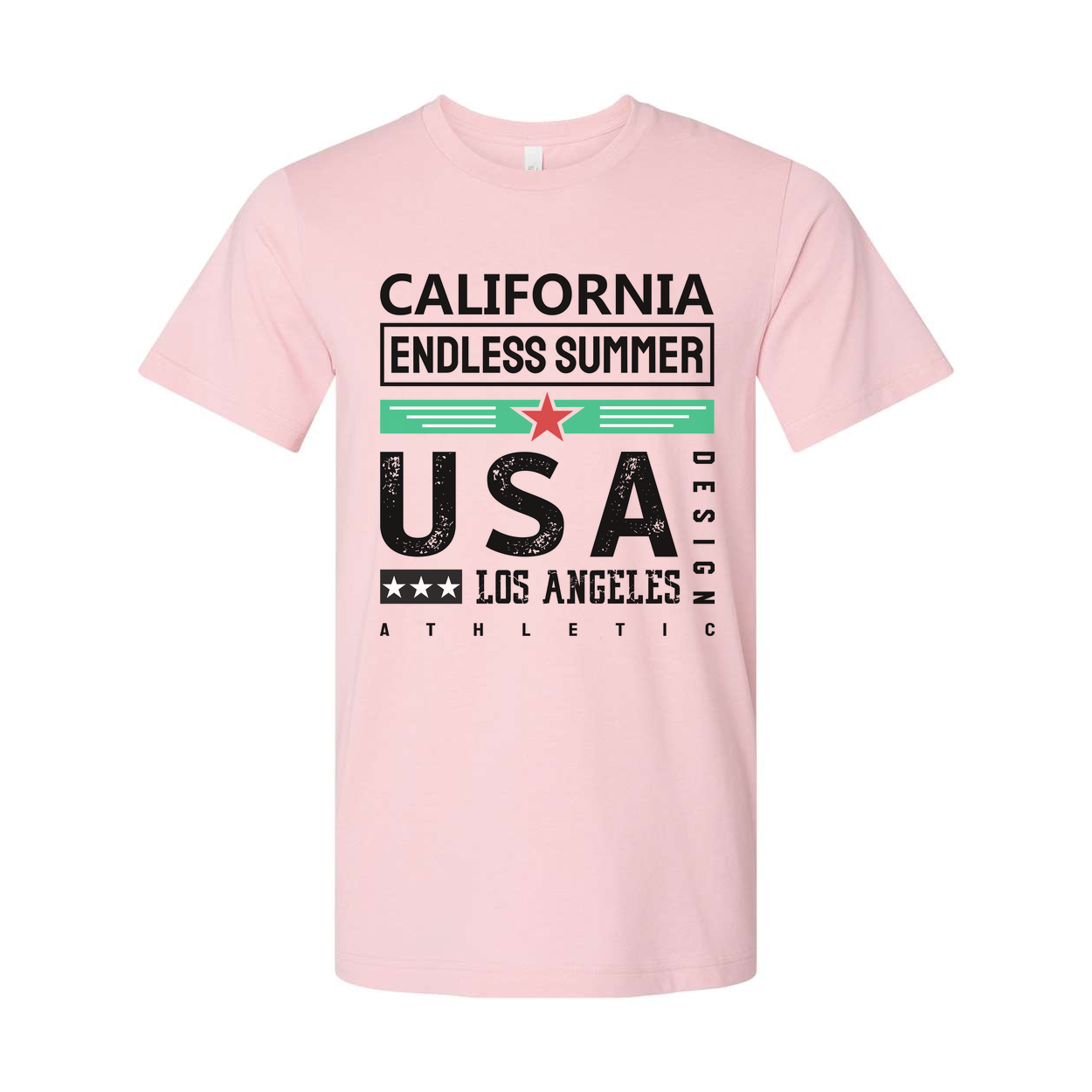 California Endless Summer USA Los Angeles Athletic Design Graphic Tee Unisex Casual Wear Apparel