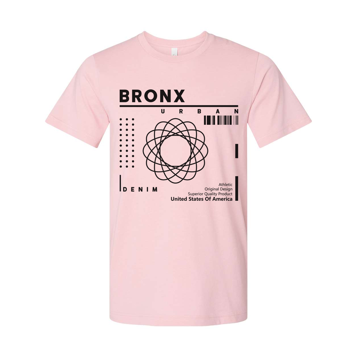 Bronx Urban Graphic T Shirt With Abstract Atomic Circle Design Unisex Tee Apparel
