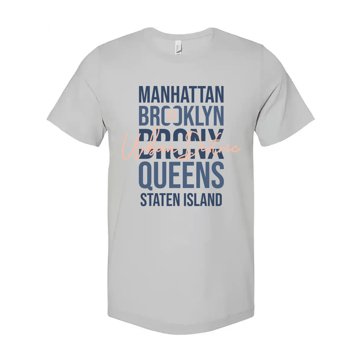 Urban District City Names Graphic Tee Manhattan Brooklyn Queens Staten Island
