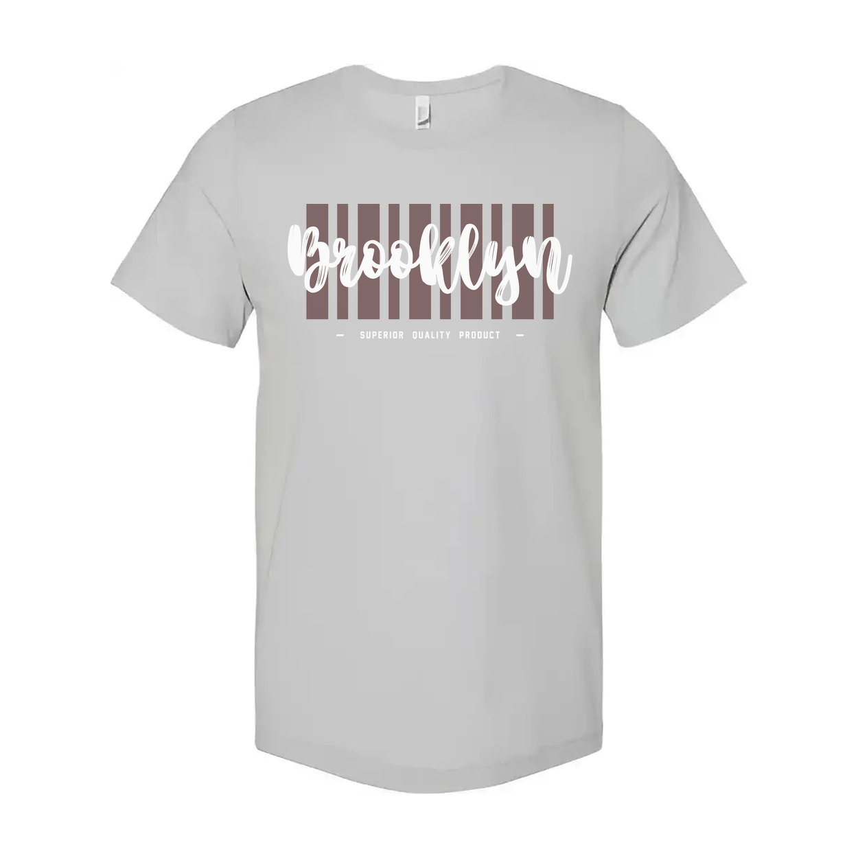 Brooklyn Graphic Tee With Vertical Stripes Unisex Urban T Shirt For Everyday Wear