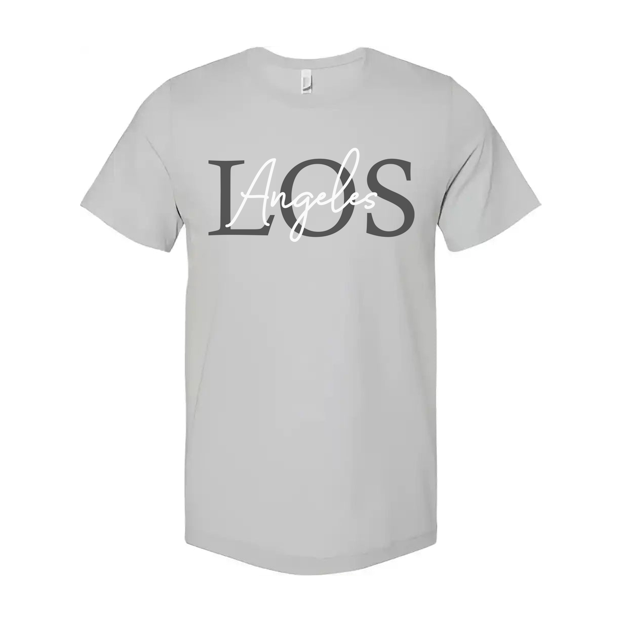 Los Angeles Graphic Unisex T Shirt Short Sleeve Casual Tee With City Name Overlay