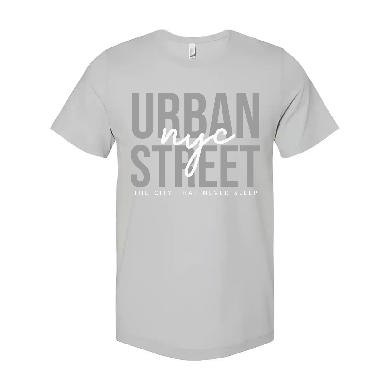 Urban Street Graphic Unisex T Shirt With City That Never Sleep Typography Design For Everyday Wear