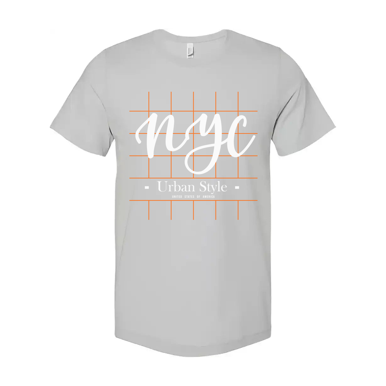 NYC Grid Graphic Unisex Short Sleeve Tee With Urban Style Logo And Modern Grid Pattern