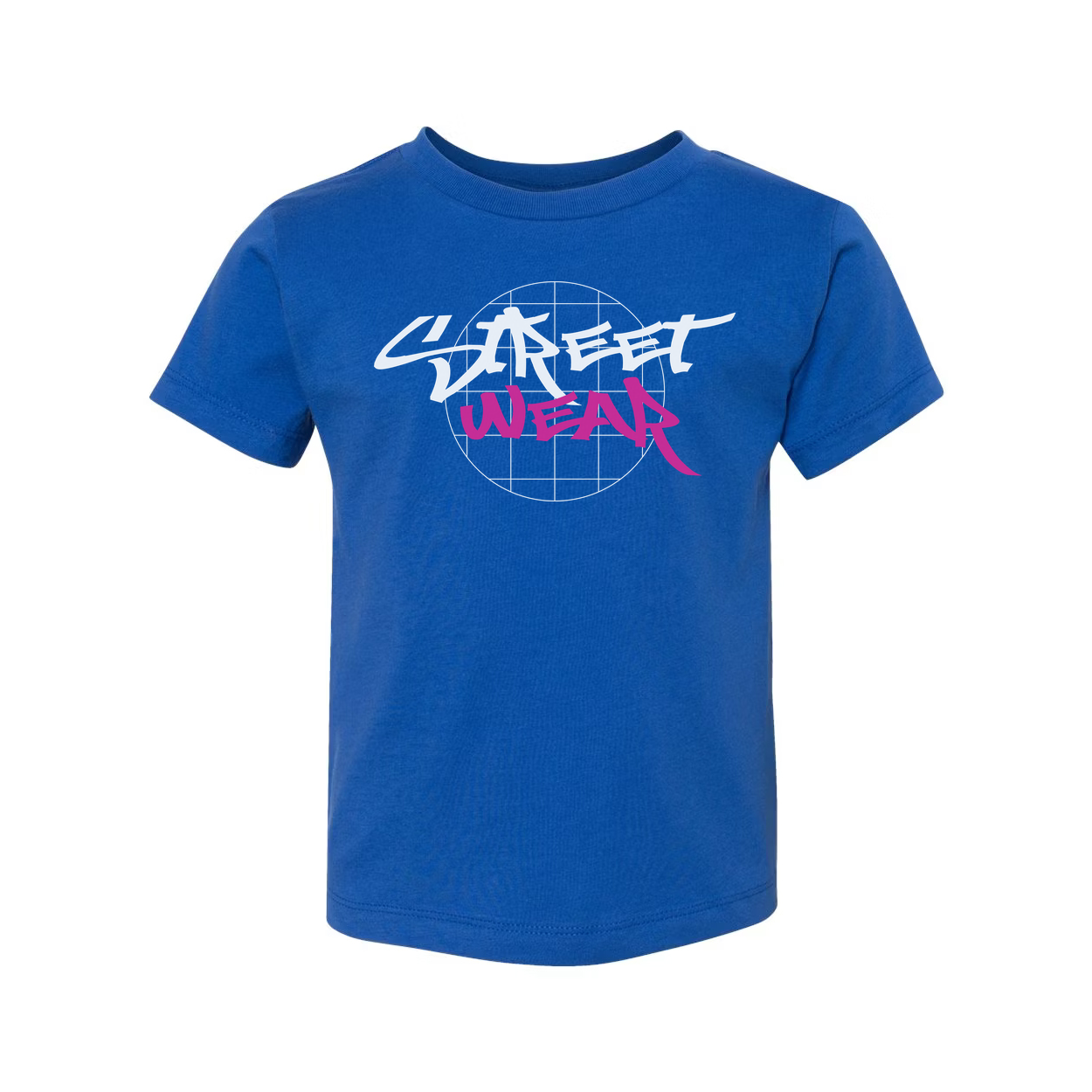 Unisex Streetwear Graphic Tee With Globe Logo And Pink Wear Lettering For Urban Style