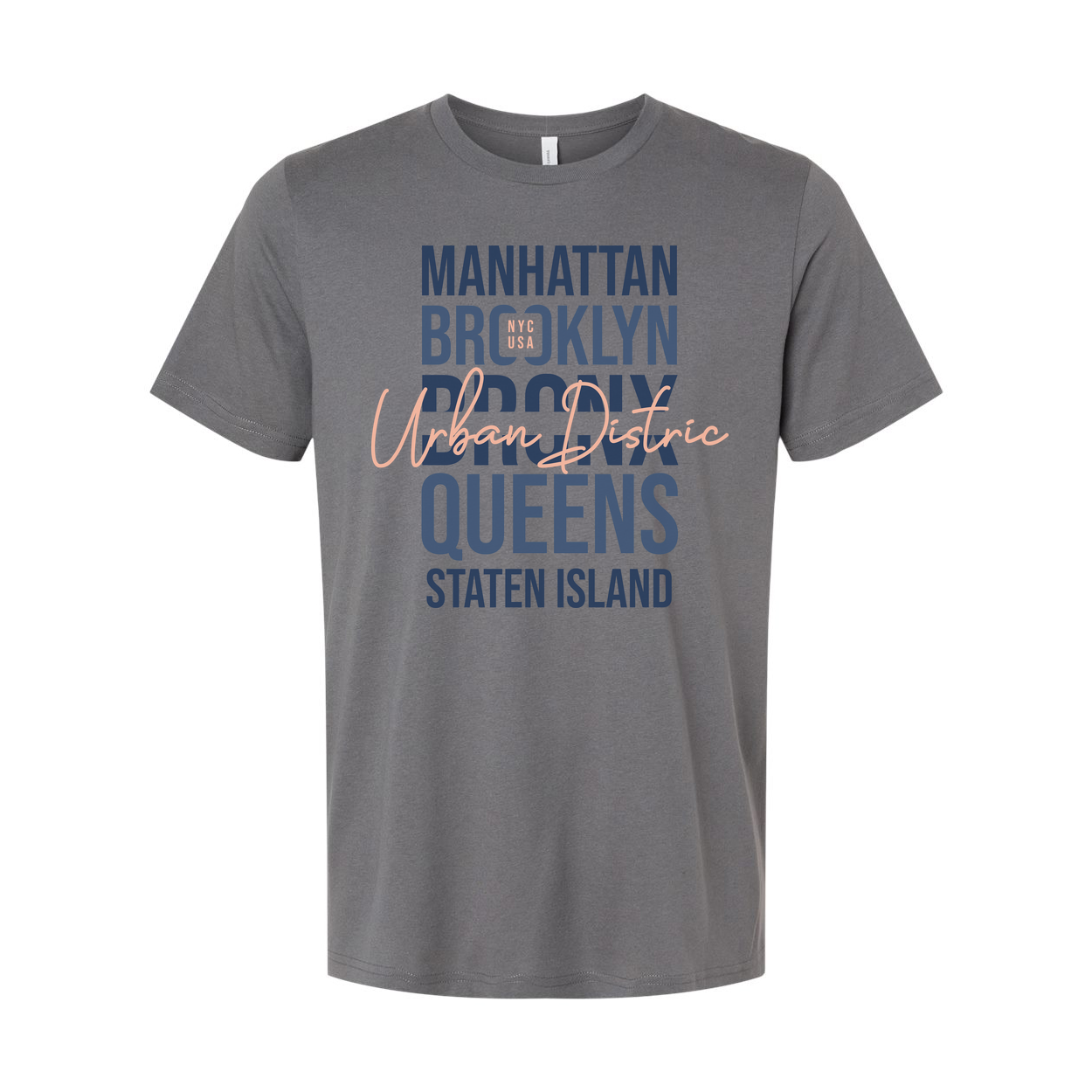 Urban District City Names Graphic Tee Manhattan Brooklyn Queens Staten Island