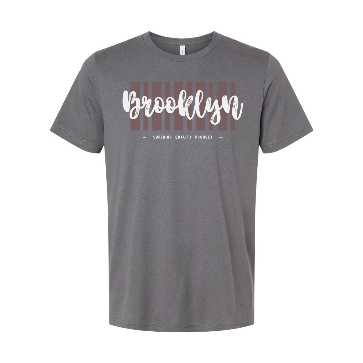 Brooklyn Graphic Tee With Vertical Stripes Unisex Urban T Shirt For Everyday Wear