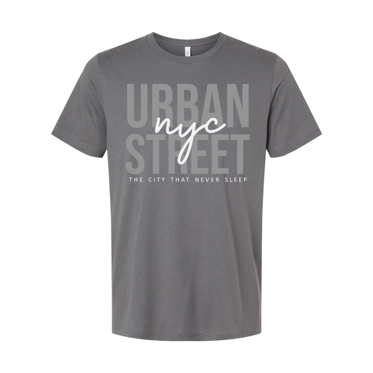 Urban Street Graphic Unisex T Shirt With City That Never Sleep Typography Design For Everyday Wear