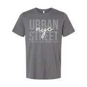 Urban Street Graphic Unisex T Shirt With City That Never Sleep Typography Design For Everyday Wear