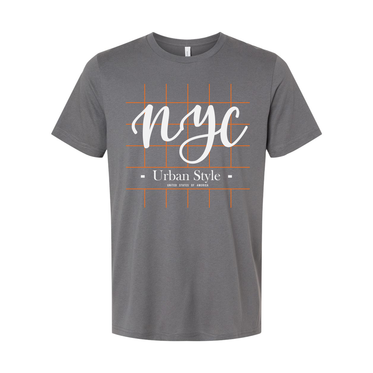 NYC Grid Graphic Unisex Short Sleeve Tee With Urban Style Logo And Modern Grid Pattern