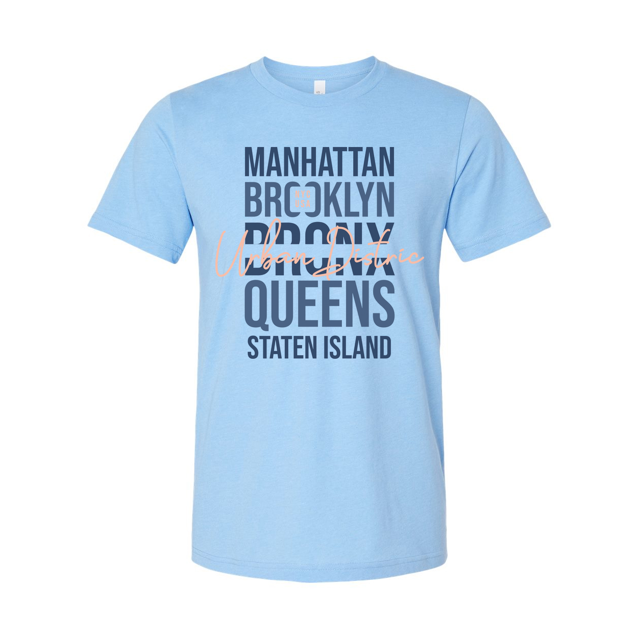 Urban District City Names Graphic Tee Manhattan Brooklyn Queens Staten Island