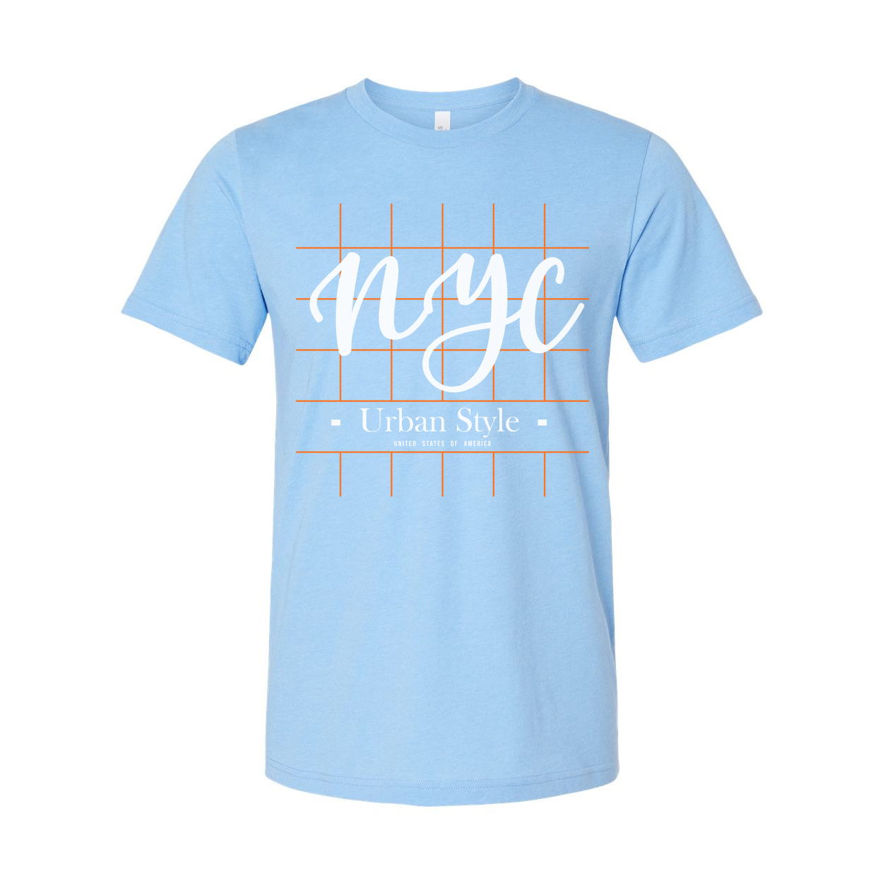 NYC Grid Graphic Unisex Short Sleeve Tee With Urban Style Logo And Modern Grid Pattern