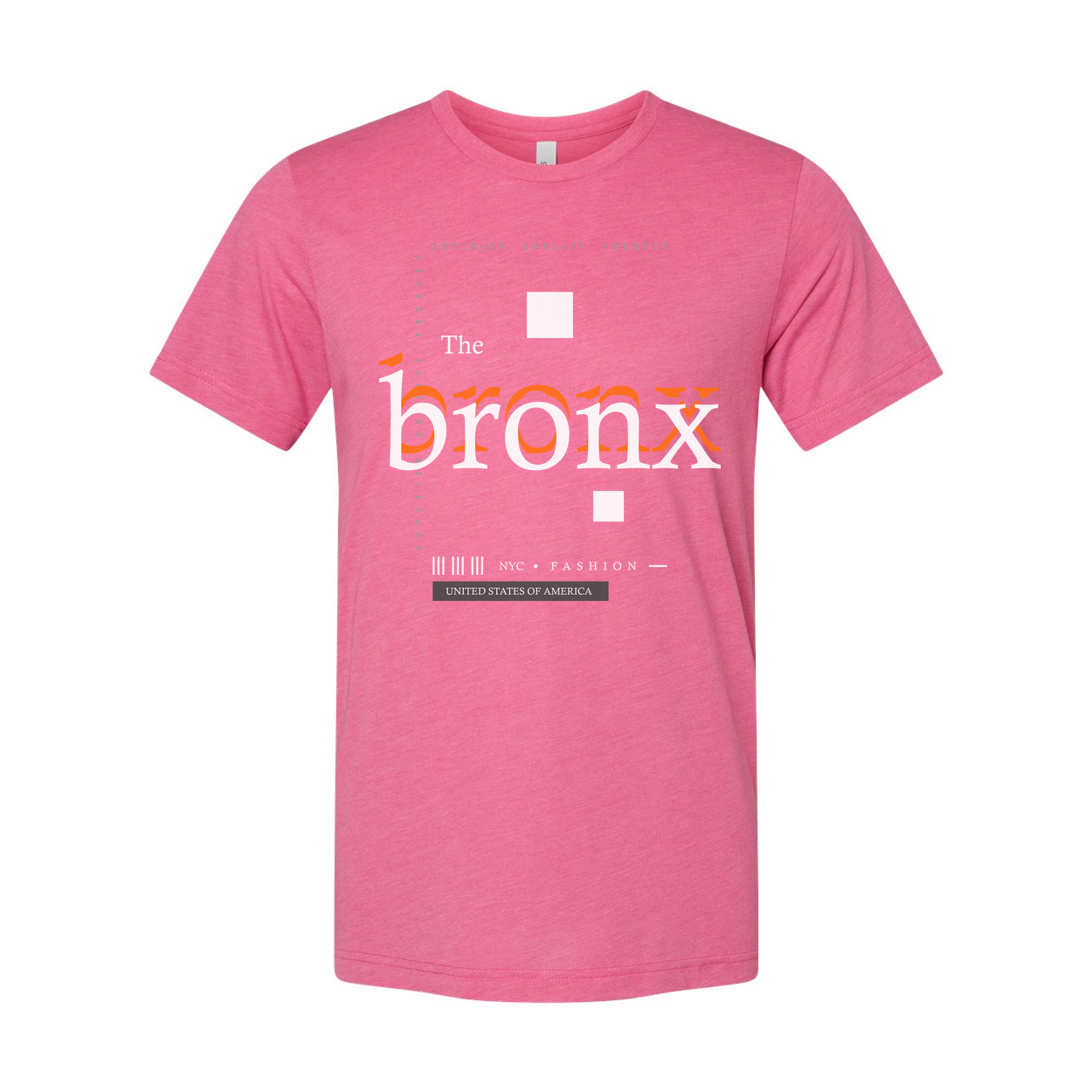 Unisex The Bronx Graphic T Shirt With Orange Outline Typography Urban Design For Streetwear