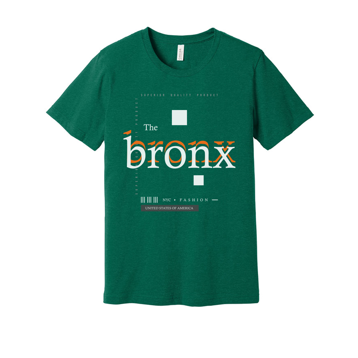 Unisex The Bronx Graphic T Shirt With Orange Outline Typography Urban Design For Streetwear