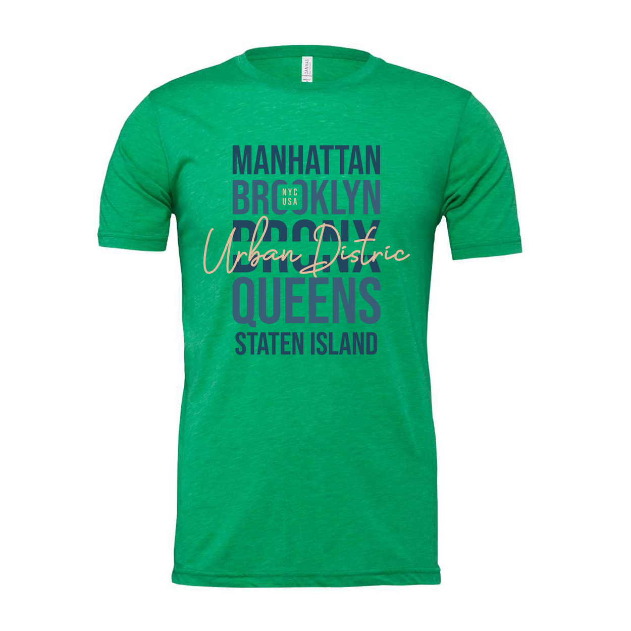Urban District City Names Graphic Tee Manhattan Brooklyn Queens Staten Island