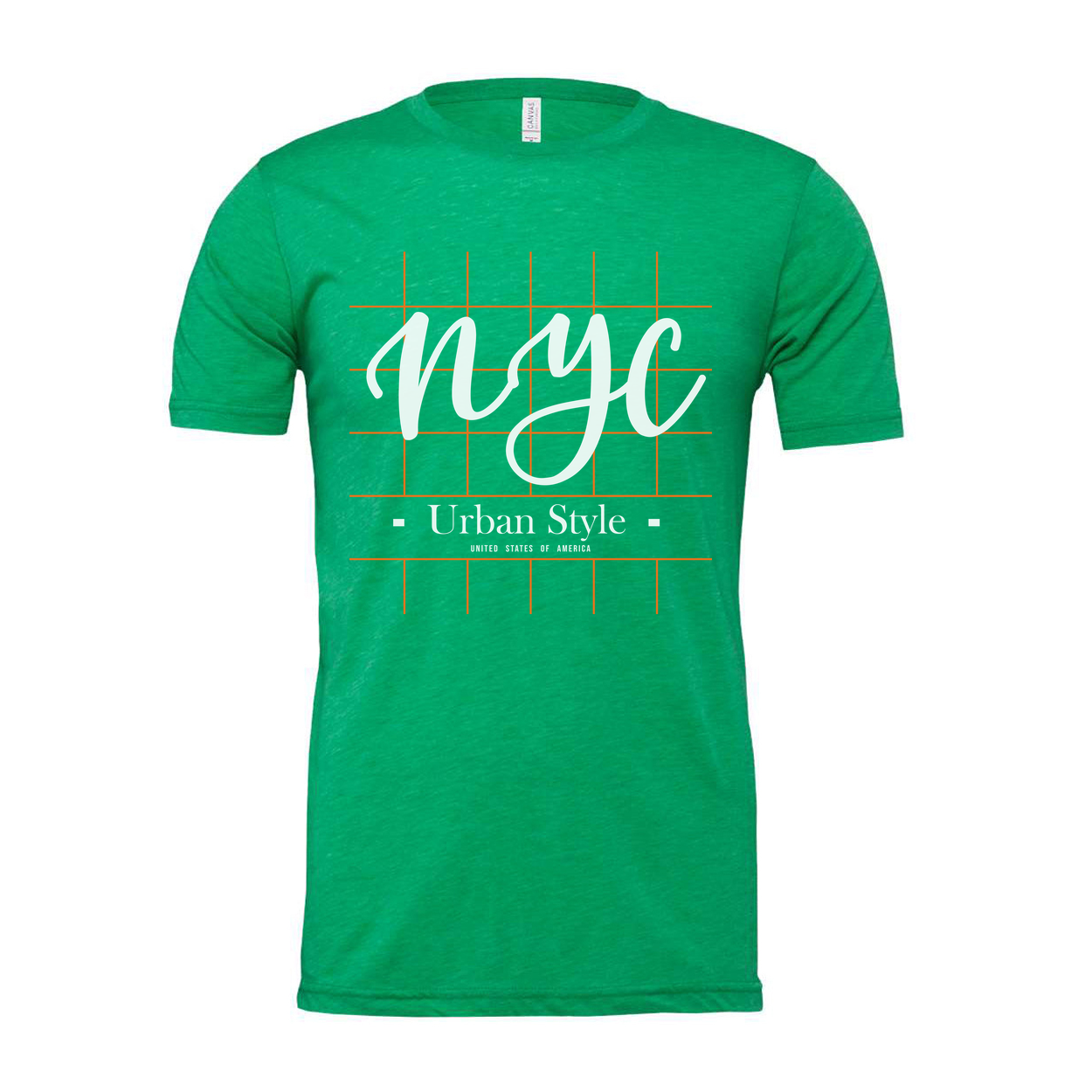 NYC Grid Graphic Unisex Short Sleeve Tee With Urban Style Logo And Modern Grid Pattern
