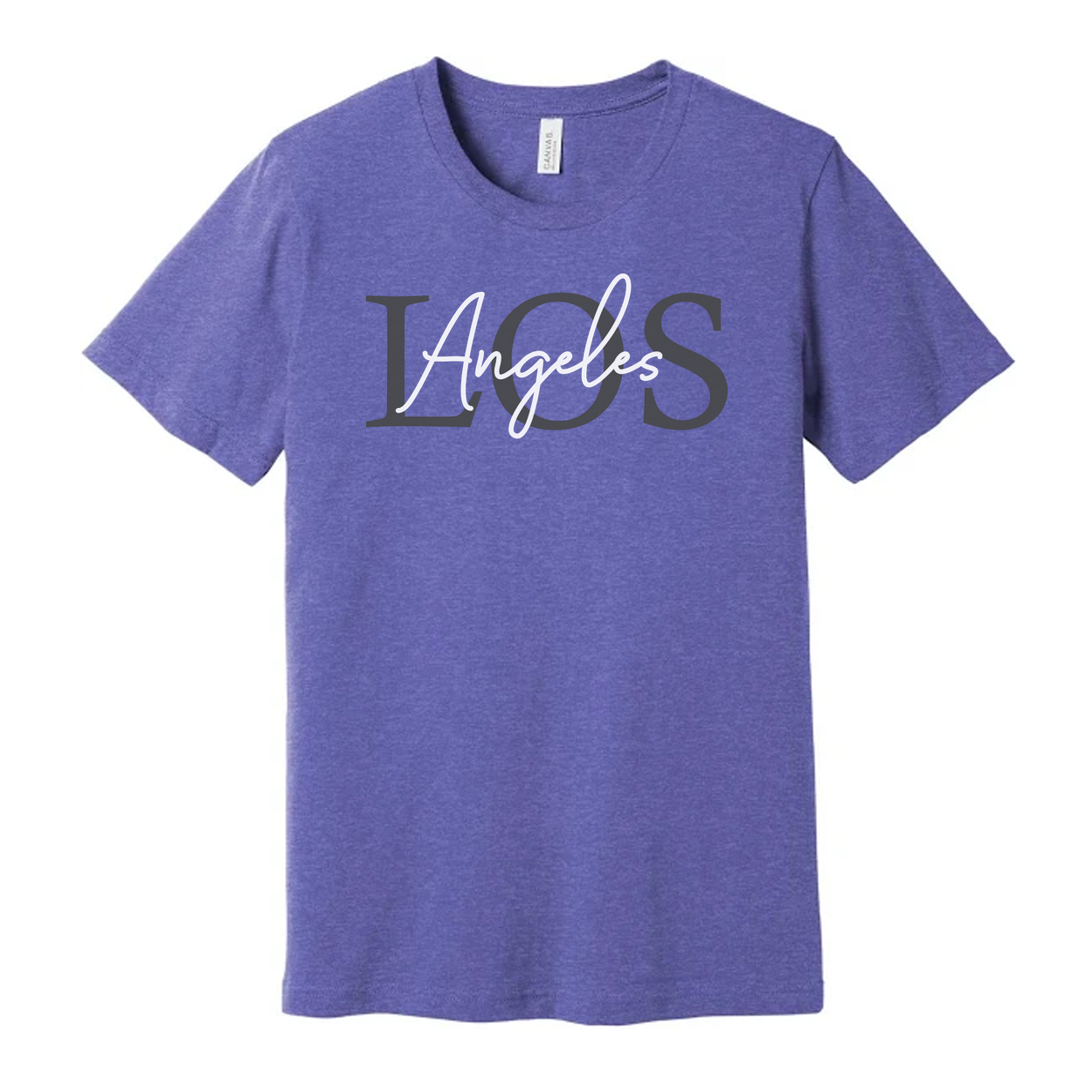 Los Angeles Graphic Unisex T Shirt Short Sleeve Casual Tee With City Name Overlay