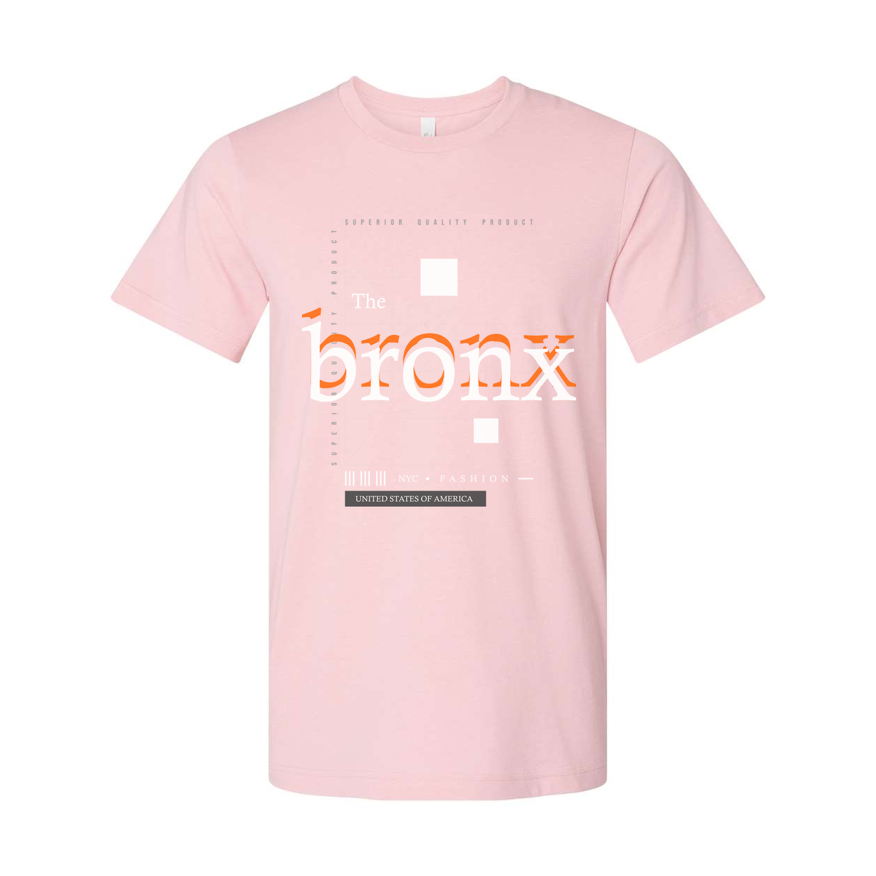 Unisex The Bronx Graphic T Shirt With Orange Outline Typography Urban Design For Streetwear