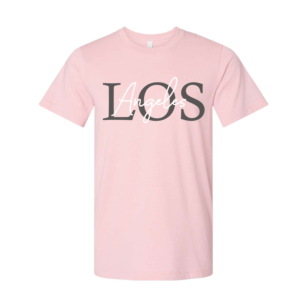 Los Angeles Graphic Unisex T Shirt Short Sleeve Casual Tee With City Name Overlay