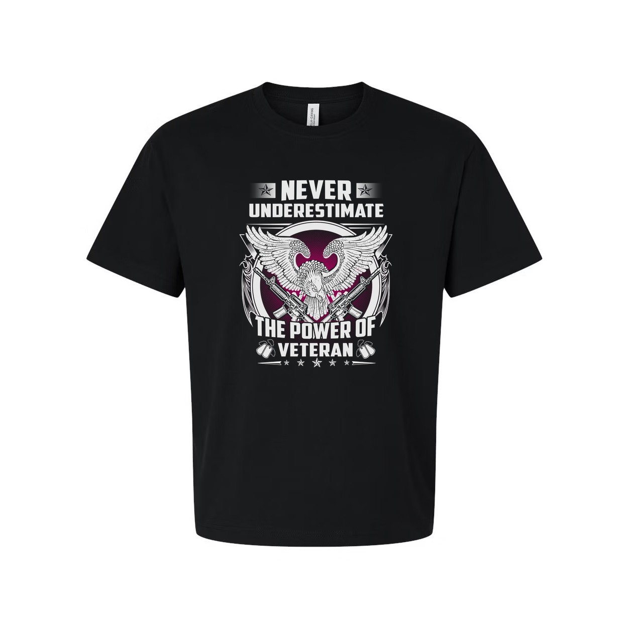 Never Underestimate The Power Of Veteran Unisex T Shirt With Eagle Wing Graphic Artwork