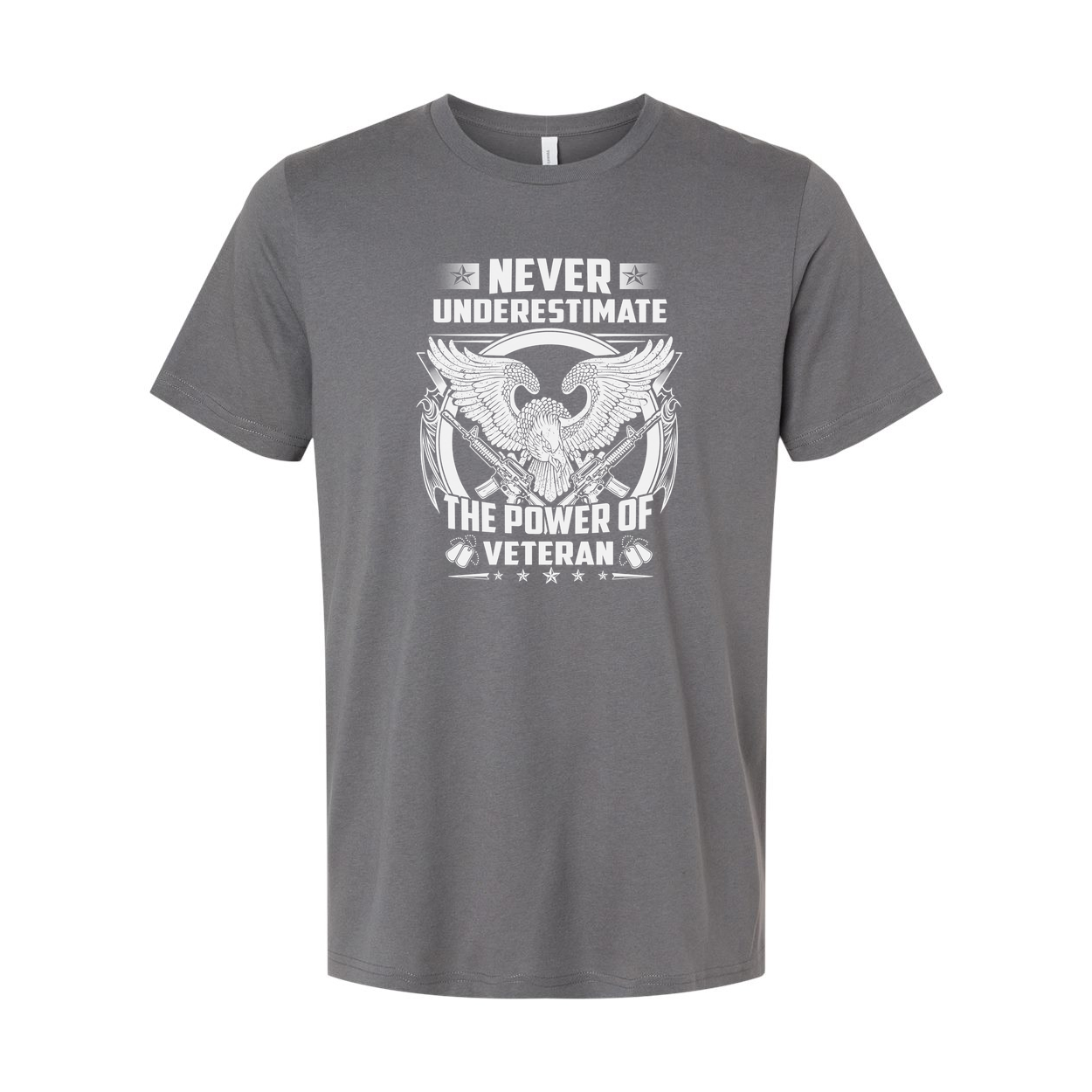Black Unisex T Shirt Never Underestimate The Power Of Veteran Graphic Tee With Eagle Emblem