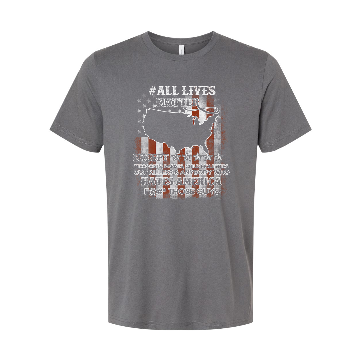 Veteran Unisex Graphic Tee Featuring All Lives Matter With American Flag Background And Silhouette