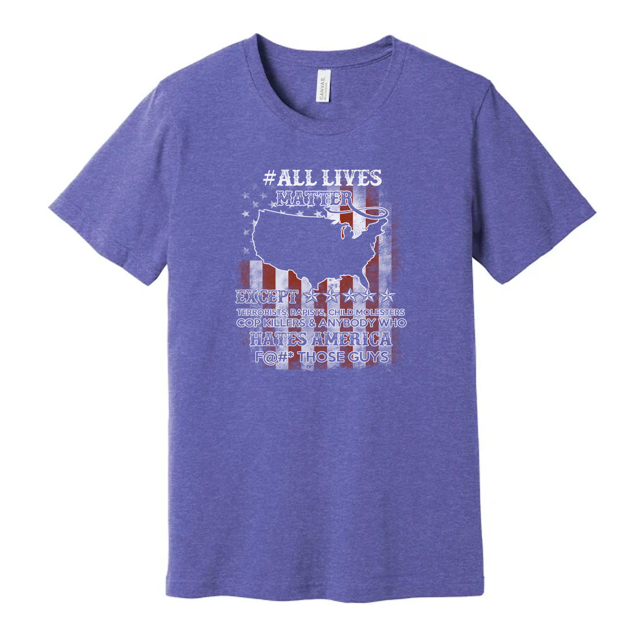 Veteran Unisex Graphic Tee Featuring All Lives Matter With American Flag Background And Silhouette