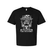 The Devil I Whispered In My Ear I Am The Storm Graphic Unisex Veteran T Shirt With Skull And Guns Motif