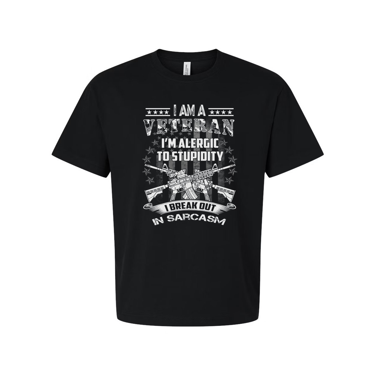 Veteran Unisex Graphic Tee I Am A Veteran I Am Allergic To Stupidity I Break Out In Sarcasm