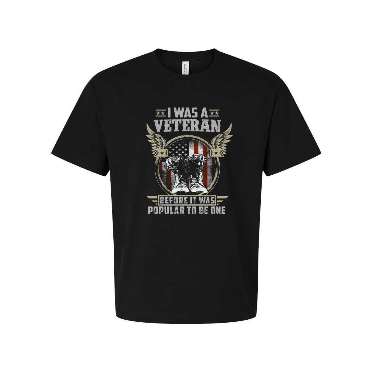 I Was a Veteran Before It Was Popular To Be One Unisex Graphic Tee With American Flag Emblem