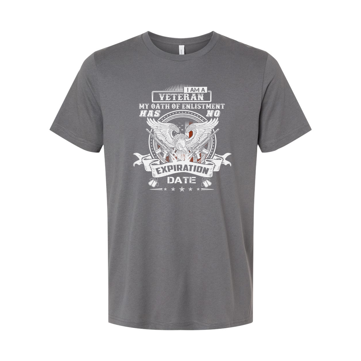 Veteran Graphic Tee With Eagle Emblem And My Oath Of Enlistment Has No Expiration Date
