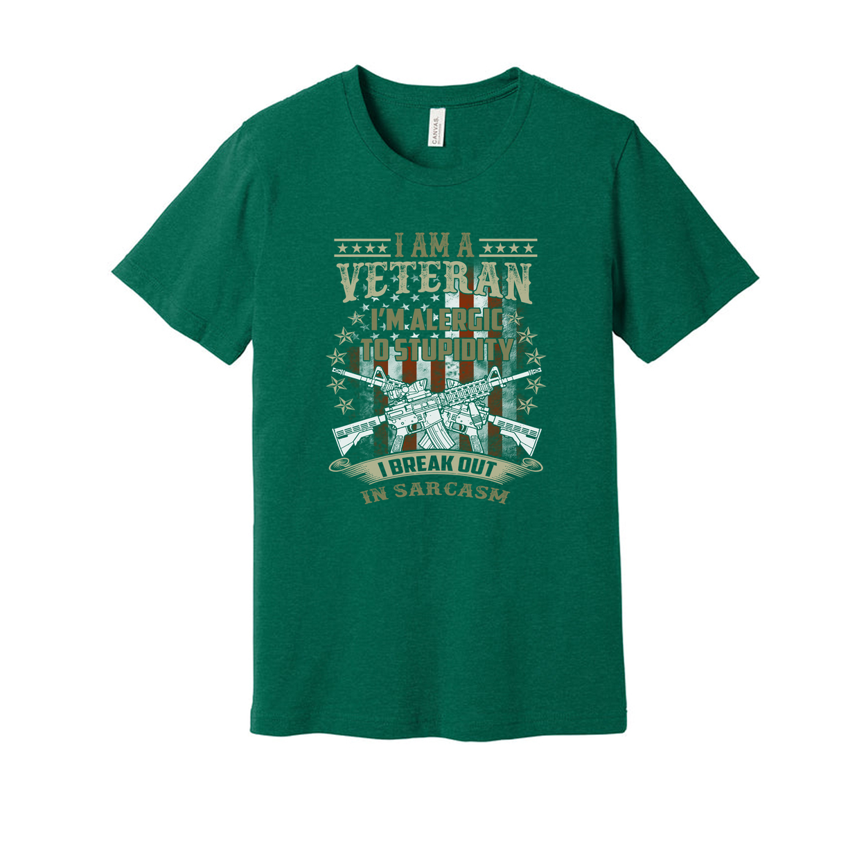 Veteran Graphic Tee I Am A Veteran I Am Allergic To Stupidity I Break Out In Sarcasm