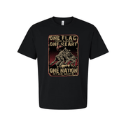 Distressed Vintage Patriotic Veteran Graphic T Shirt With Flag Design For Unisex Short Sleeve