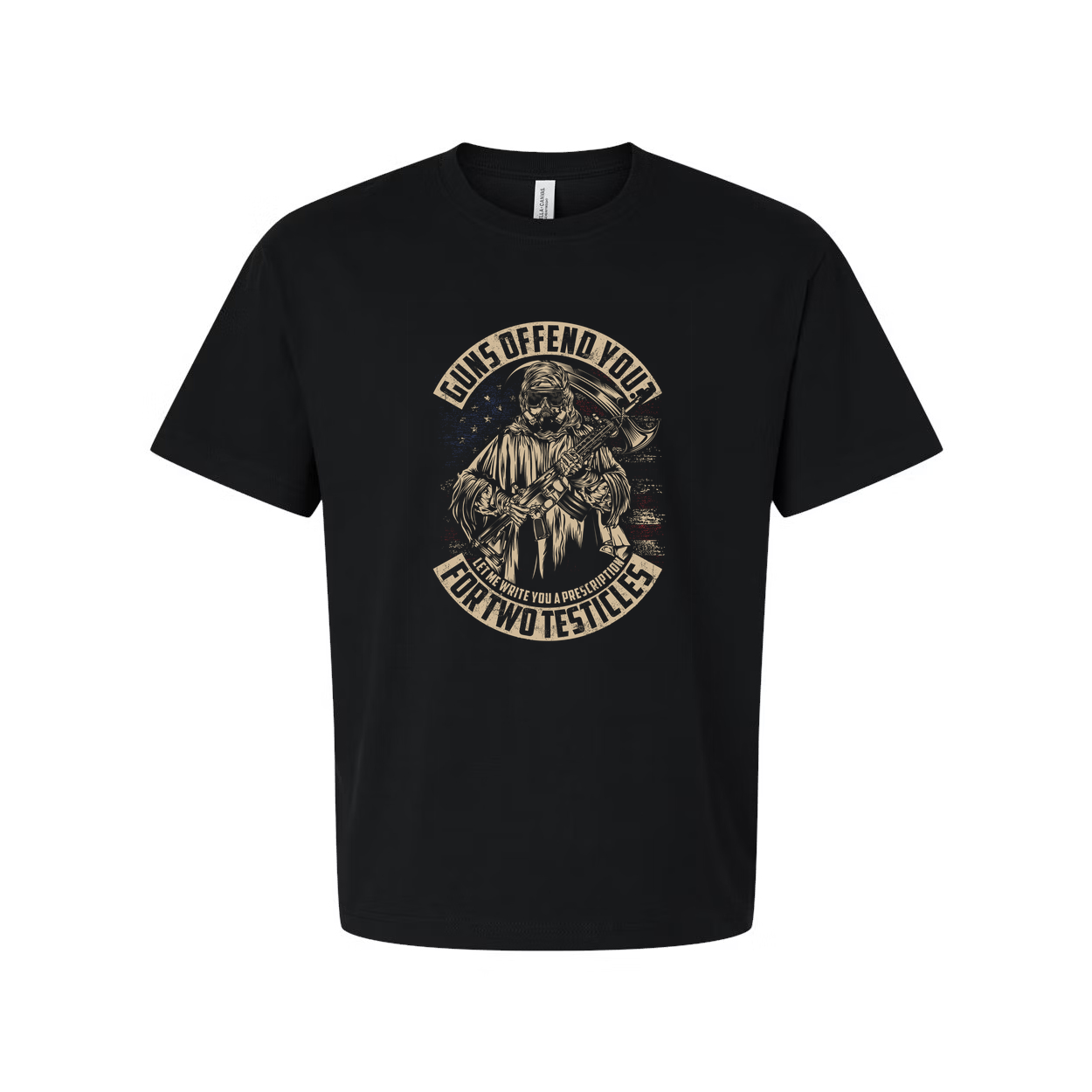 Unisex Veteran Graphic T Shirt With Rifleman Illustration And Circular Banner Text Design