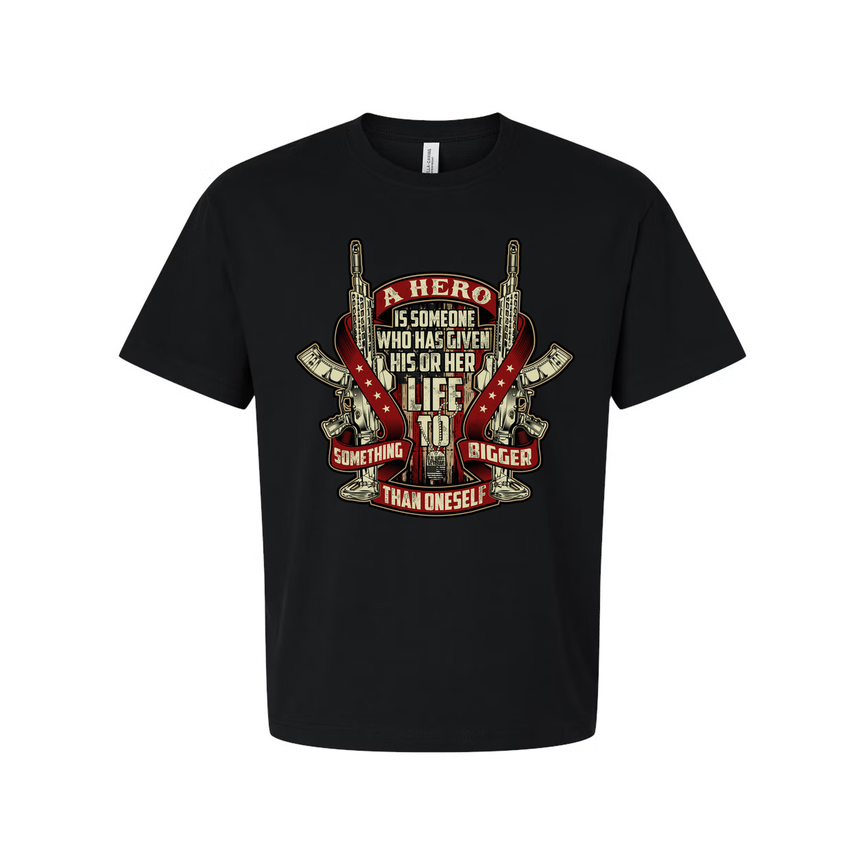 Veteran Unisex T Shirt Featuring Hero Quote Graphic With Military Emblem Design Artwork