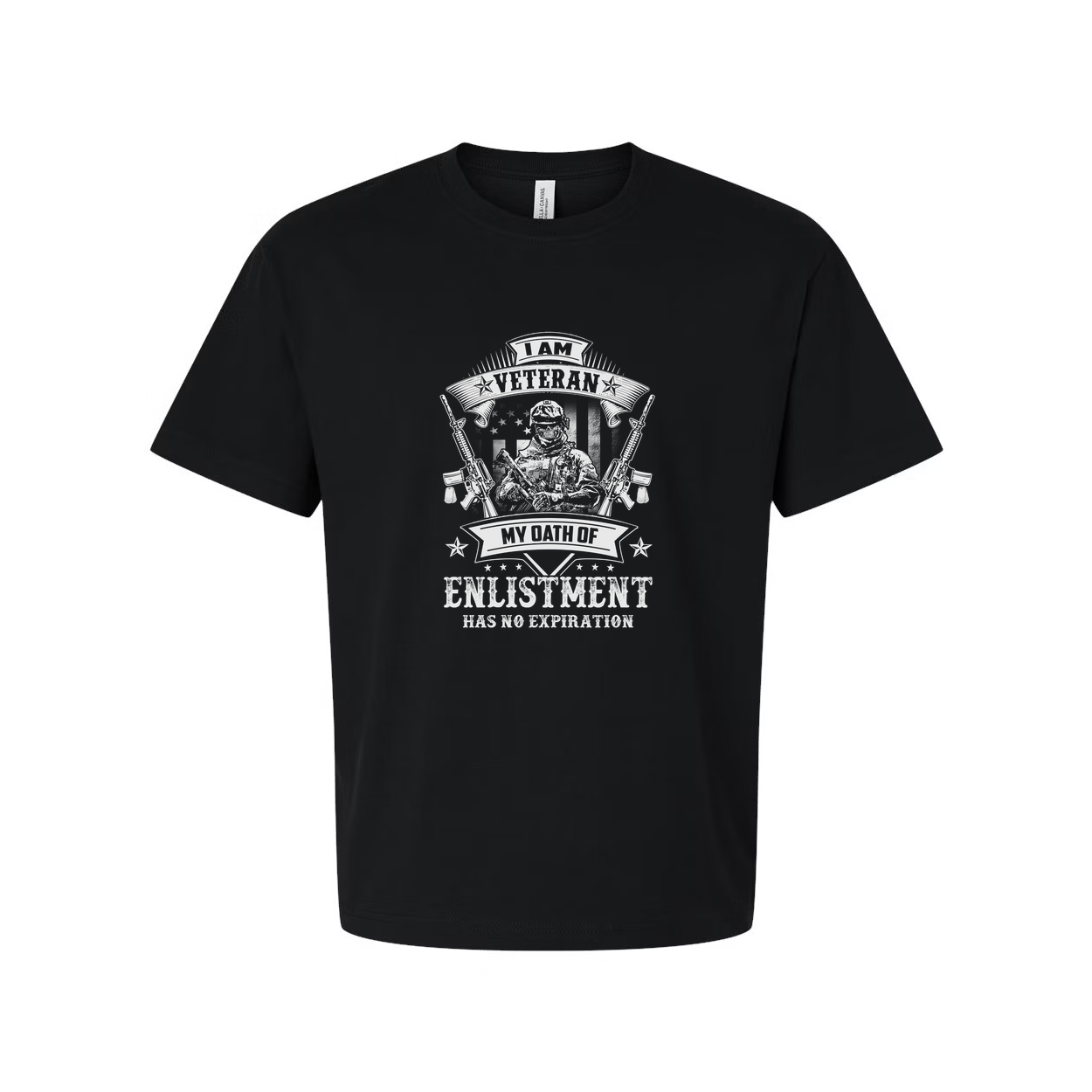 I Am Veteran Unisex Military Graphic Tee Featuring Oath Of Enlistment Has No Expiration Message