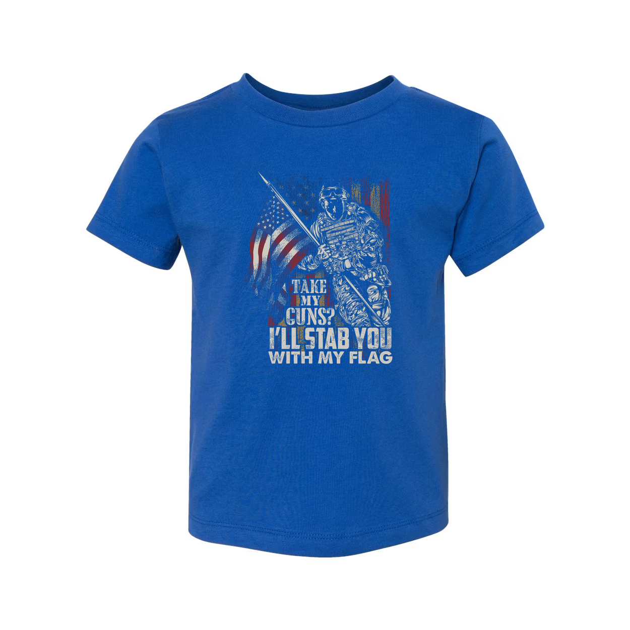 Veteran Graphic T Shirt With American Flag And Soldier Illustration Unisex Fit Design
