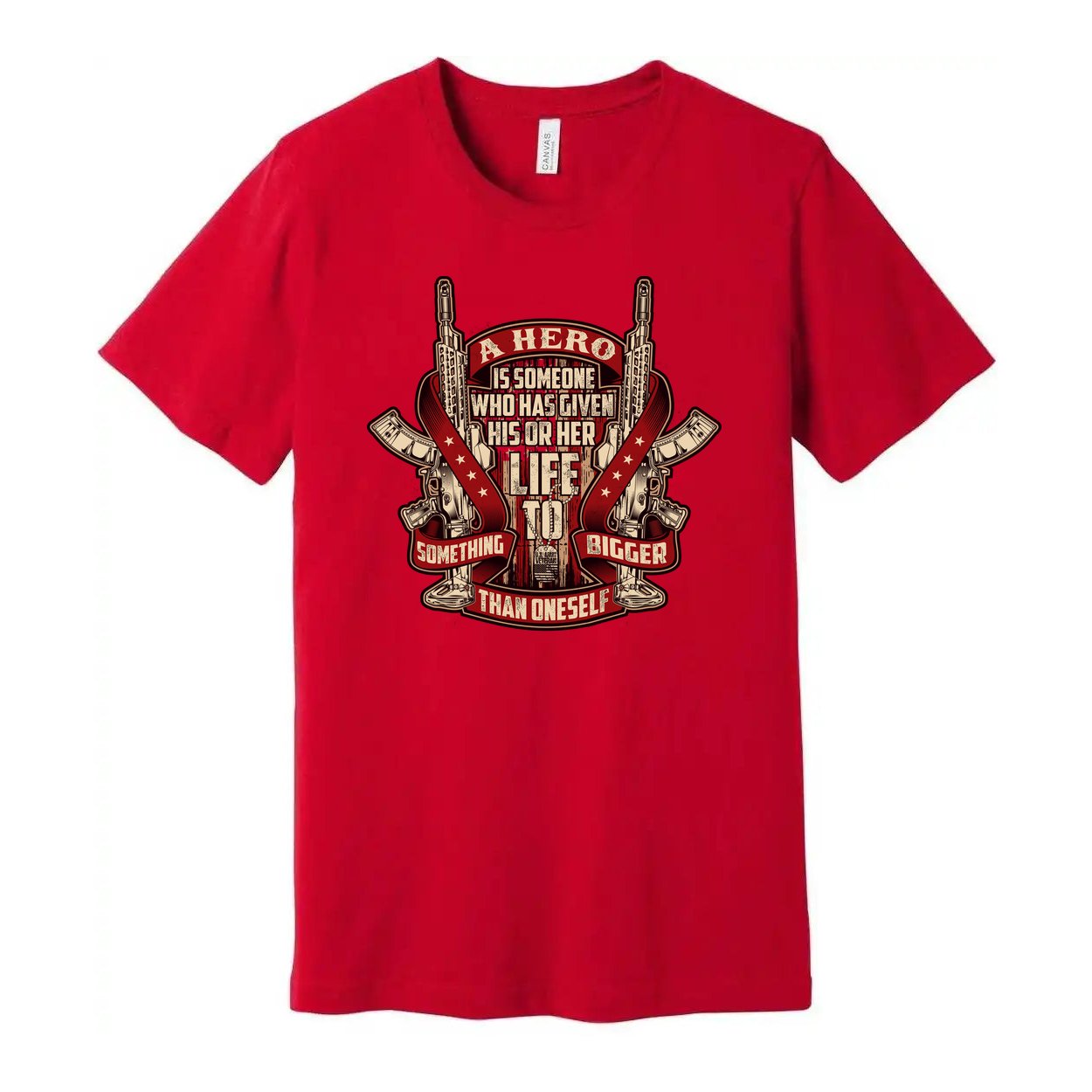 Veteran Unisex T Shirt Featuring Hero Quote Graphic With Military Emblem Design Artwork